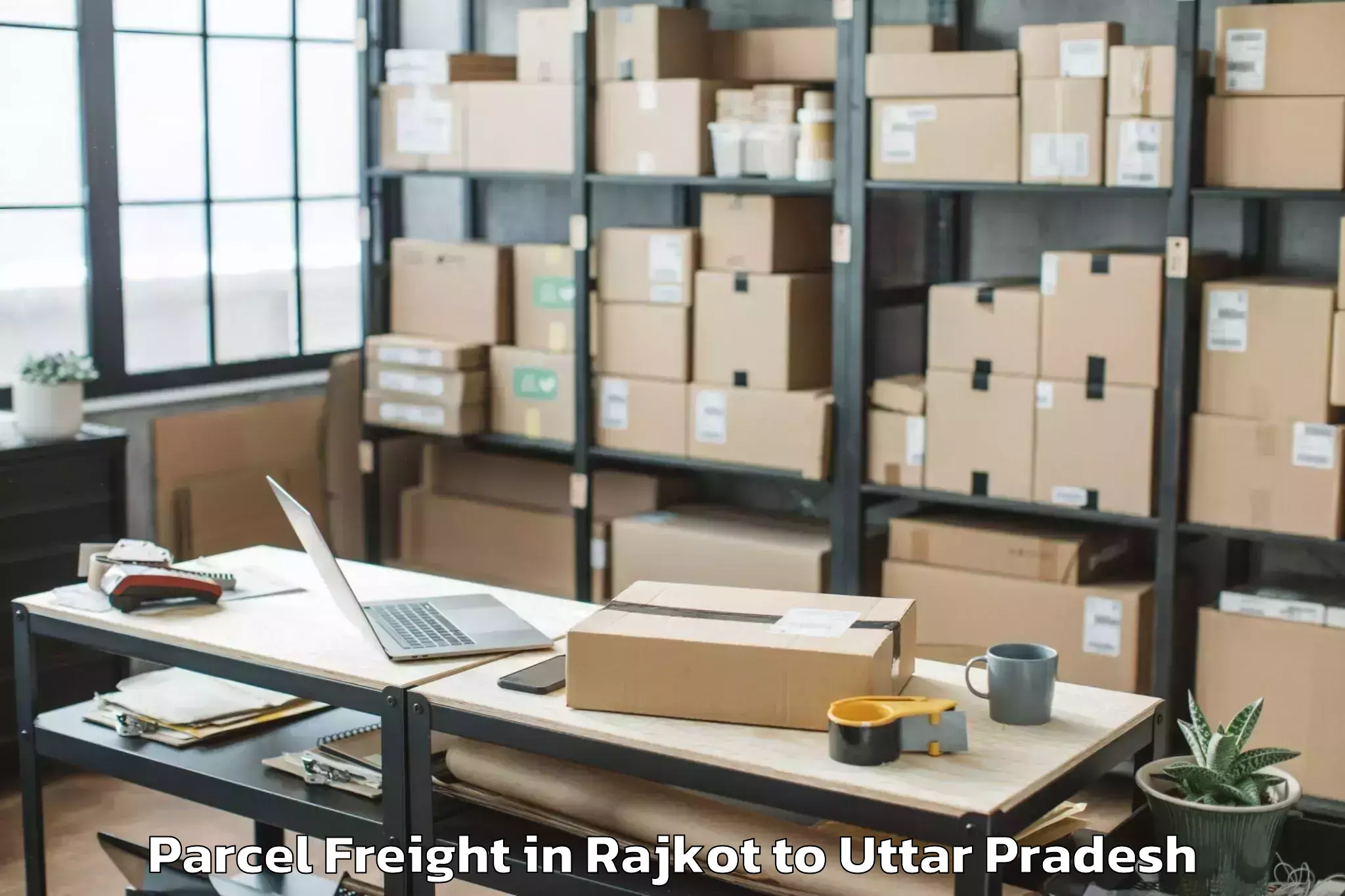 Top Rajkot to Farrukhabad Parcel Freight Available